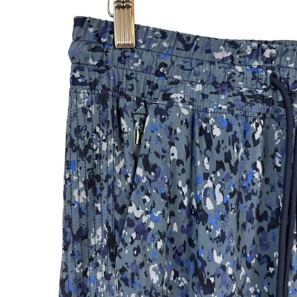 Athleta Avenue Printed Wide Leg Crop Navy Blue Pant Size 10 Style 980443 - Picture 5 of 16